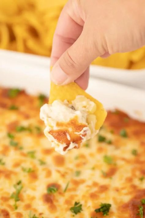 Fiesta Corn Dip | The Carefree Kitchen Baked Corn Dip, Corn Cream Cheese Dip, Monterey Jack Cheese Recipes, Fiesta Corn Dip, Corn Dip Recipe, Cheesy Corn Dip, Cheesy Hashbrown, Parmesan Orzo, Hot Corn Dip