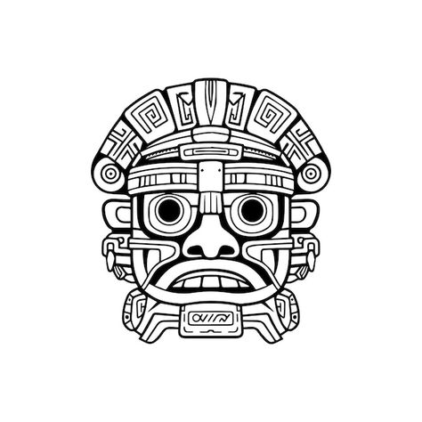 Vector viaja a la antigüedad con nuestra... | Premium Vector #Freepik #vector #kukulkan #azteca #tlaloc #maya Mayan Mask, Mayan Symbols, Mayan Art, Heart Tree, Cityscape Photos, Logo Banners, Heart With Arrow, Background Banner, Ancient Times