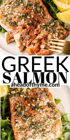 Mediterranean Diet Crockpot, Greek Salmon, Mediterranean Salmon, Mediterranean Recipes Healthy, Mediterranean Flavors, Mediterranean Diet Recipes Dinners, Oven Baked Salmon, Dinner Rotation, Easy Mediterranean Diet Recipes