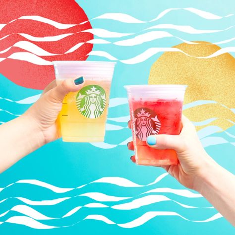 Remember The Starbucks Sunrise And Sunset Drinks? Here's How To Make Them At Home Top Starbucks Drinks, Cold Foam Drinks, Low Calorie Starbucks, Low Calorie Starbucks Drinks, Drinks For Summer, Disney Cruise Packing List, Passion Tea Lemonade, Sunset Drink, Iced Starbucks Drinks