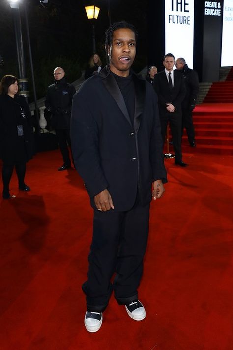 Asap Rocky Formal Outfits, Asap Rocky Rick Owens, Pb Fit, Suits And Sneakers, Rick Owens Sneakers, Pretty Flacko, A$ap Rocky, British Fashion Awards, Stylish Celebrities