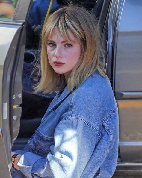 Lucy Boynton Hair, Lucy Boynton, Blonde Hair With Bangs, Hair And Makeup Tips, September 2022, Dye My Hair, Cut My Hair, A Skirt, Dream Hair