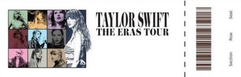 Eras Tour Ticket Template, Eras Tour Header, Eras Tour Ticket, Taylor Swift Tickets, Collage Moodboard, Estilo Taylor Swift, Ticket Template, Friends Travel, Taylor Swift Album