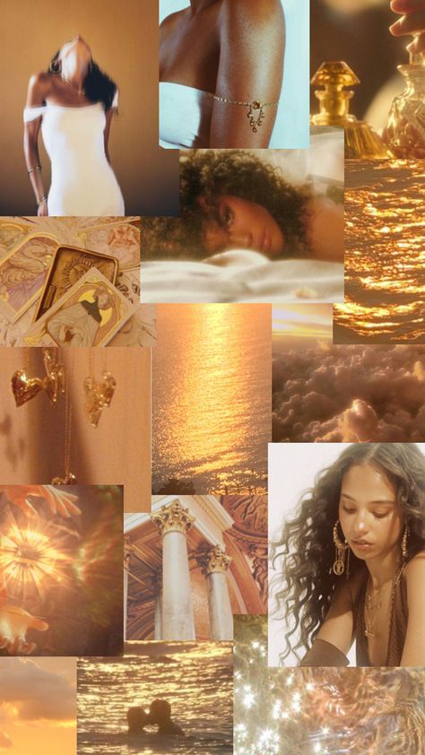 Vision Collage, Goddess Aesthetic, Goddess Energy, Black Femininity, Gold Aesthetic, Black Women Art, Aesthetic Collage, Feminine Energy, Pastel Aesthetic