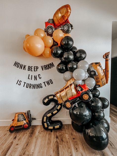 Modern Truck Birthday Party, Two Tough Birthday, Im Digging Being 2 Birthday Decorations, Low Key 2nd Birthday Party, 2 Year Bday Party Ideas, Two Truck Birthday, Diggin Being 2, Small 2nd Birthday Party Ideas, 2nd Boys Birthday Party Ideas