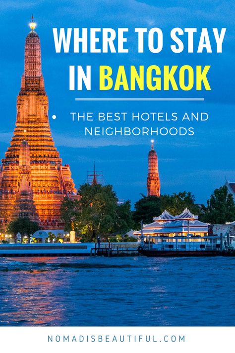 Your decision about where to stay in Bangkok can determine the outcome of your experience in the Thai capital. Especially if it’s going to be your first time in Asia. #Bangkok is a vibrant metropolis that welcomes you with a generous portion of intensive urban vibes, amazing history, an incredible food scene, and genuine local life freed from overwhelming touristy glitter. All you need to do is to learn where to stay in Bangkok, pick the right neighborhood, find the best accommodation in Bangkok Bangkok Hotels, Bangkok Guide, Asia Trip, Thailand Trip, Bangkok Hotel, Bangkok Travel, Romantic Hotel, Travel Moments, Simple Room