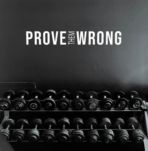 PROVE THEM WRONG Gym Wall Decal Gym Design Ideas Gym Decor | Etsy Gym Decals, Gym Wall Quotes, Gym Graphics, Physical Therapy Quotes, Gym Therapy, Gym Design Ideas, Therapy Decor, Gym Posters, Fitness Wall Art