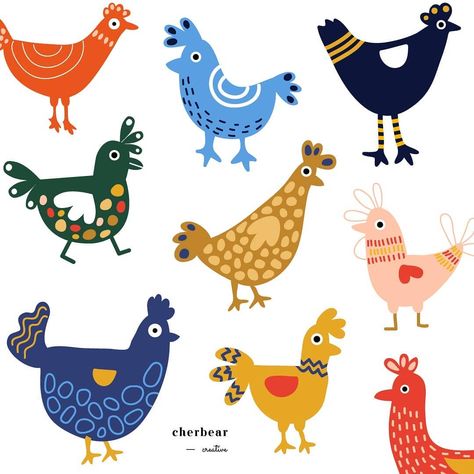 Rooster Doodle, Chicken Drawing, Chicken Crafts, Chicken Art, Packaging Designs, Bird Drawings, Cute Little Drawings, Bird Illustration, Pottery Painting