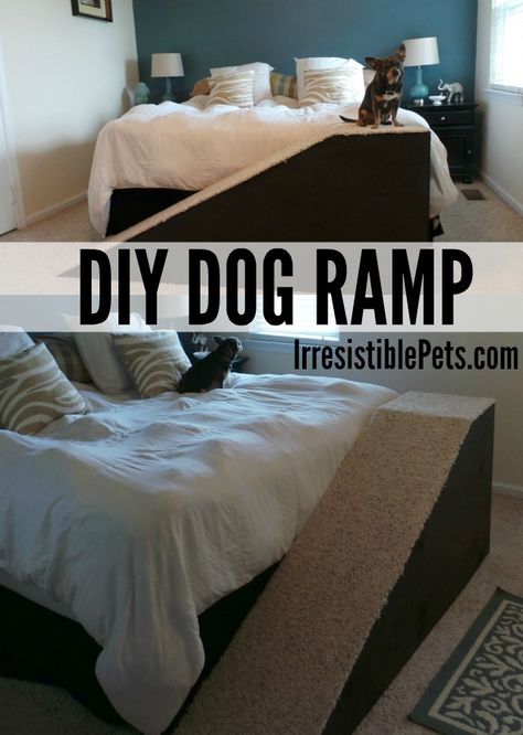 Diy Dog Ramp, Dog Ramp Diy, Dog Ramp For Bed, Pet Ramp, Dog Stairs, Pet Stairs, Diy Dog Bed, Dog Ramp, Dog Steps