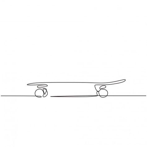 Skateboard Line Drawing, Line Art Skateboard, Skateboard Tattoo Ideas Simple, Skateboard Line Art, Simple Skateboard Design, Skateboarding Sketch, Skateboard Tattoo Ideas, Skate Tattoo Ideas, Simple One Line Drawings