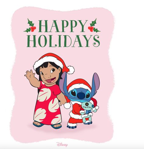 Lilo and Stitch wishes you a Merry Christmas in a Happy Holidays Merry Christmas Disney, Stitch Wallpapers, Lilo And Stitch 2002, Christmas Facebook Cover, Stitch Wallpaper, Cartoon Stitch, Lilo Und Stitch, Themed Christmas Tree, Christmas Displays