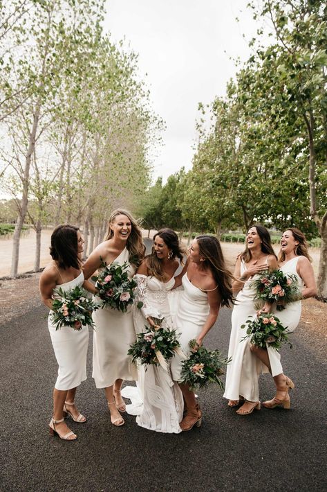 White Lace Gown, River Wedding, White Bridesmaid, Margaret River, All White Wedding, White Bridesmaid Dresses, Hawaiian Wedding, The Maids, Ceremony Venue