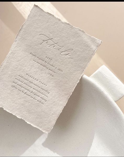 White Linen Wedding, Wedding Stationary Design, Deckled Edge Paper, Linen Wedding, Wedding Stationery Design, Spring Wedding Inspiration, When I Get Married, Letterpress Wedding Invitations, Minimalist Wedding Invitations