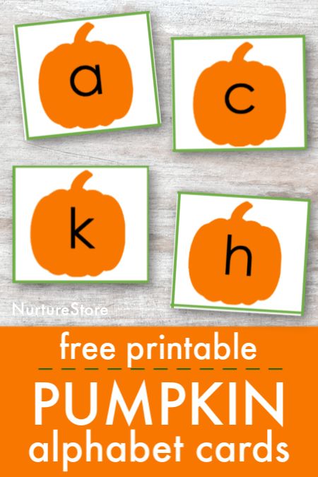 Free printable pumpkin alphabet set for easy fall letter activities - NurtureStore Pumpkin Alphabet Letters, Halloween Letters Preschool, Pumpkin Letter Match, Pumpkin Letters Printable, Pumpkin Alphabet Activities, Pumpkin Name Activity, Fall Letter Activities, Pumpkin Letters, Pumpkin Alphabet