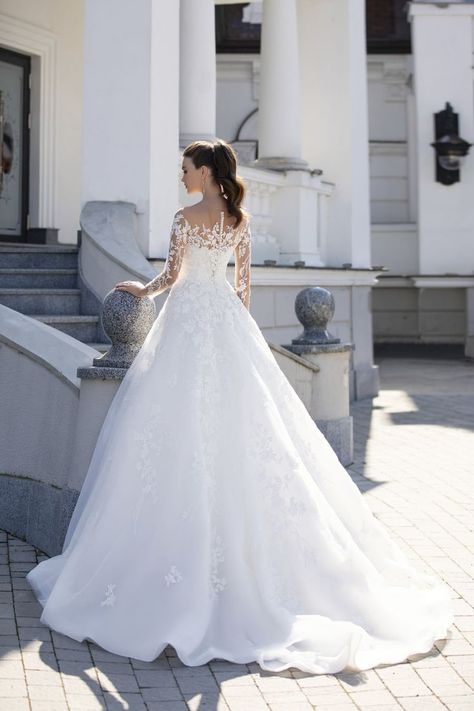 Wedding Dress Illusion Neckline, Wedding Ball Gown Dresses, Square Neckline Long Sleeve, Illusion Neckline Wedding Dress, Gown Accessories, Wedding Dress With Long Sleeves, The Princess Bride, Long Sleeve Wedding Dress, High Neck Wedding Dress