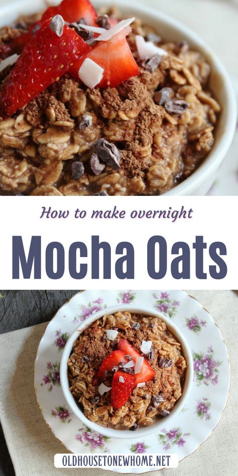 Overnight Mocha Oats Overnight Oats With Chocolate, Oats With Chocolate, Protein Powder Coffee, Oats Chocolate, Chocolate Oats, Oats Recipe, Espresso Powder, I Love Chocolate, Chocolate Protein Powder