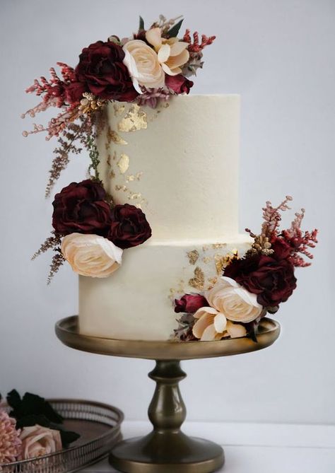 Composited from other pins on my wedding board in Photoshop Wedding Cakes With Burgundy Flowers, Burgundy And Pink Wedding Cake, Wedding Cake Wine Color, Wedding Cake Burgundy Flowers, Raspberry Wedding Cake, Wedding Cake Raspberry, Raspberry Wedding, Burgundy Wedding Cake, God's Timing