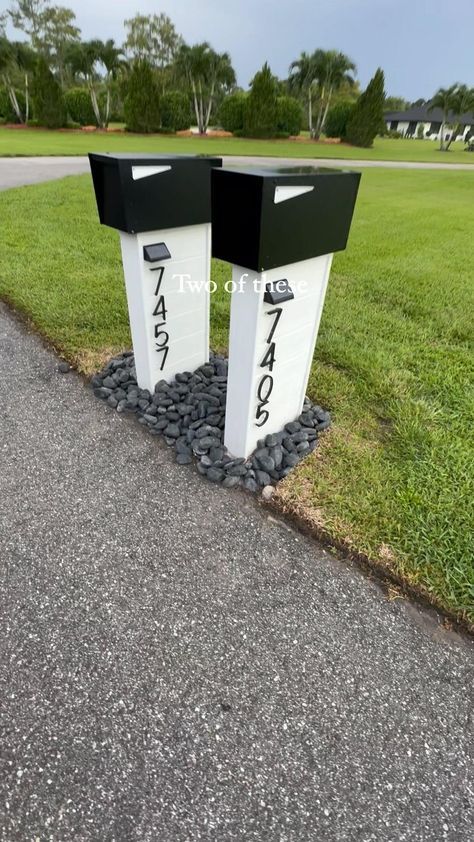 So many options! Which mailbox do you want to customize? 📫🏡#exteriordesign #curbappeal #mailbox #modernhome #woodworking #homedesign #homeimprovement #homedecor Brick Mailbox, Mailbox Landscaping, Diy Mailbox, Mailbox Ideas, Custom Mailboxes, Modern Mailbox, Pools Backyard Inground, Wall Mount Mailbox, Mounted Mailbox