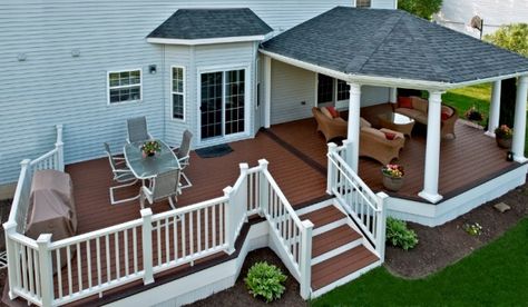 Decks with Roofs-Covered Deck Designs- Deck Contractor- Amazing Decks Deck Building, Building A Porch, Patio Deck Designs, Deck Designs Backyard, Covered Deck, Trex Deck, Deck Builders, Building Tips, Backyard Porch