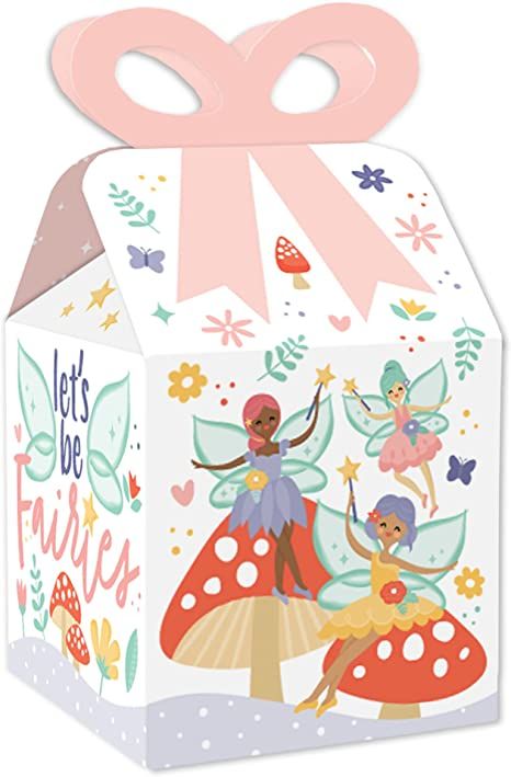 Amazon.com: Big Dot of Happiness Let’s Be Fairies - Square Favor Gift Boxes - Fairy Garden Birthday Party Bow Boxes - Set of 12 : Home & Kitchen Fairy Garden Birthday, Garden Birthday Party, Fairy Garden Birthday Party, Small Thank You Gift, Tall Height, Unique Party Favors, Garden Party Birthday, Paper Bow, Fairy Birthday Party