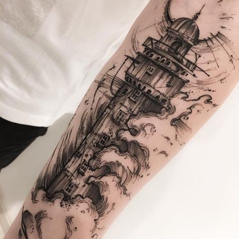 Hip Tattoo Quotes, Tattoos Masculinas, Tattoo Artists Near Me, Sketch Style Tattoos, Tattoo Dotwork, Lighthouse Tattoo, Geniale Tattoos, Tattoo Cover, Maori Tattoo