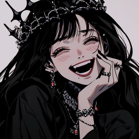 Anime girl, anime girl icon, Aesthetic icon, Aesthetic girl icon, 8k, 4k, high quality icon, gothic girl icon, 90s anime, retro anime Anime Pp, Helloween Wallpaper, Women Laughing, Image Swag, Anime Black, Black Anime, Gothic Anime, Digital Art Anime, Cartoon Profile Pics