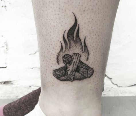 Camping Tattoo, Flame Tattoos, Fire Tattoo, Ankle Tattoo, S Tattoo, Blackwork Tattoo, Piercing Tattoo, Minimalist Tattoo, A Tattoo