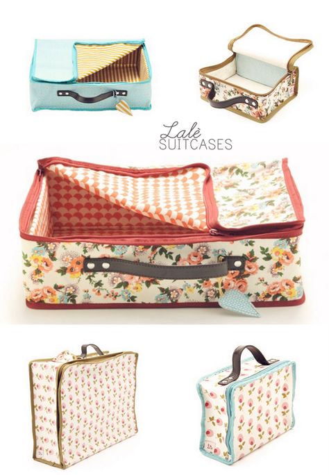 Floral Suitcase, Fabric Suitcase, Cute Suitcases, Mollie Makes, Suitcase Bag, Felt Letters, Quilted Bag, Sewing Bag, Carrying Case