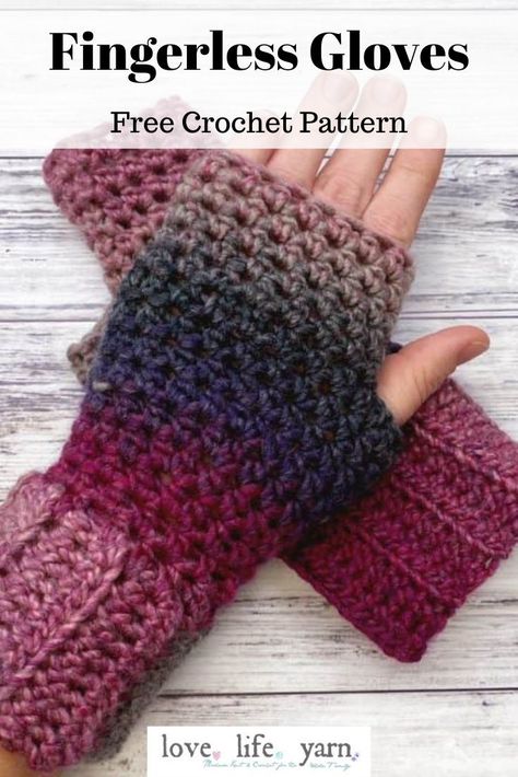 Crochet Pattern Wrist Warmers, Crochet Fingerless Gloves With Thumb Free Pattern, Easy Fingerless Gloves Crochet Pattern, Crochet Fingerless Gloves Tutorial, Wool Crochet Ideas, Easy Crochet Fingerless Gloves, Fingerless Crochet Gloves, Crochet Gloves Free Pattern, Crochet Fingerless Gloves Free Pattern