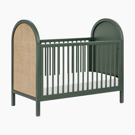 Sage Crib Nursery, Wooden Crib Nursery, Loft Nursery, Wicker Crib, Aspen Bedroom, Unique Baby Cribs, Crib And Dresser, Babyletto Crib, Green Crib