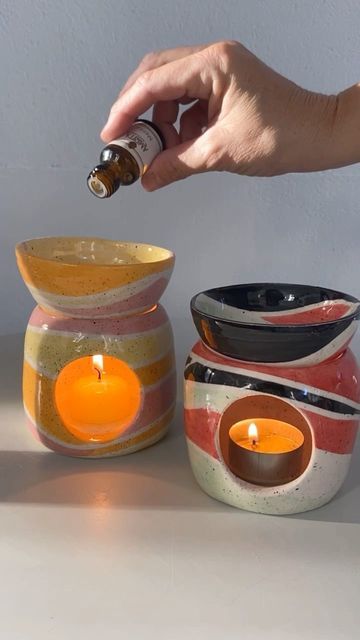 Candle Ceramic, Packaging Ideas Business, Cerámica Ideas, Clay Art Projects, Incense Holders, Pottery Pieces, Ceramic Lamp, Pottery Painting, Cups And Mugs