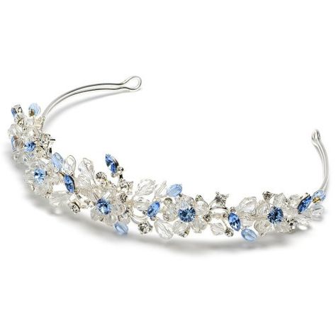 Elegance Collection - Colored Rhinestone Bridal Tiara Wedding Headband - Blue *** Click on the image for additional details. Swarovski Tiara, Crystal Wedding Tiaras, Cinderella Wedding, Tiara Wedding, Wedding Colors Blue, Crystal Tiaras, Rhinestone Bridal, Wedding Headband, Wedding Tiara