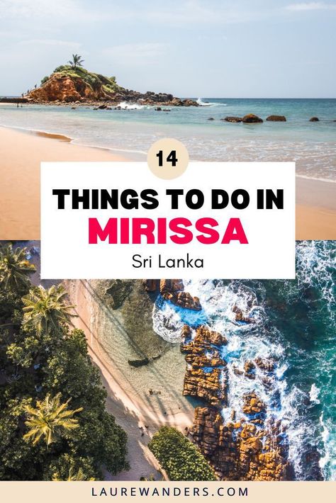 The best things to do and best places to visit in Mirissa, on the South coast of Sri Lanka. Instagramable Places, Mirissa Sri Lanka, Asia Places, Backpacking Guide, Turtle Bay, Sri Lanka Travel, Surf School, Secret Beach, Tree Hill