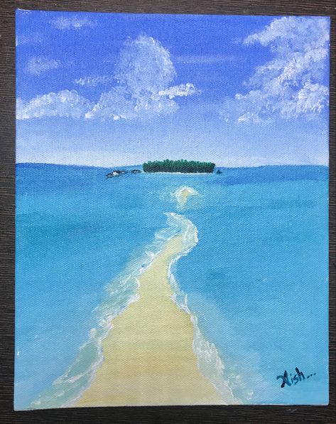 Maldives Painting, Beach Art Painting, Caribbean Art, Maldives Island, Painting Easy, Painting Ideas On Canvas, Cute Paintings, Canvas Painting Diy, The Maldives