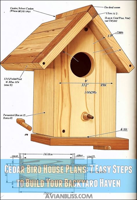 cedar bird house plans Diy Birdhouse Plans, Birdhouse Woodworking Plans, Cardinal Bird House, Birdhouse Plans, Backyard Sanctuary, Bird House Plans, Cedar Planks, Birdhouse Designs, How To Attract Birds