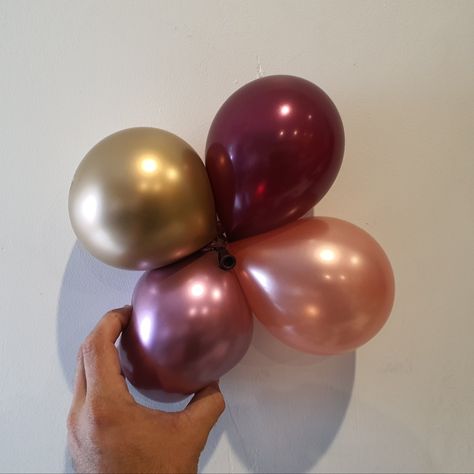 Chrome gold, chrome mauve, pearl burgundy & pearl rose gold www.balloons.net.au Colour Samples, Pearl Rose, Custom Balloons, Gold Chrome, Garland Decor, Color Samples, Balloon Garland, Color Combos, Getting Married