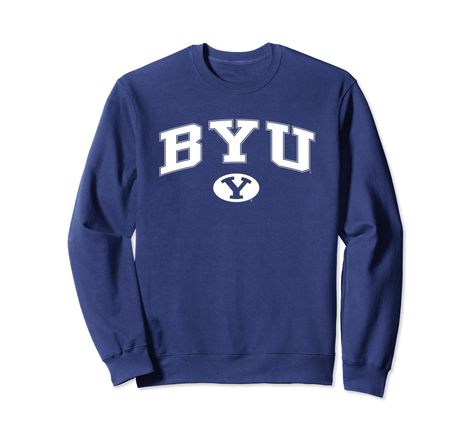 PRICES MAY VARY. Officially Licensed Brigham Young University apparel. Show your support for the Cougars with this BYU logo apparel! The soft material and digitally printed logo make this a great addition to any BYU Cougars apparel collection! Go Cougars! Wear this fan favorite BYU Cougars apparel to the big game or just hanging out around the house. The unique logo done in vibrant colors will let everyone know your affiliation with BYU! 8.5 oz, Classic fit, Twill-taped neck University Apparel, Byu Cougars, Navy Sweatshirt, West Virginia Mountaineer, Auburn University, Vintage Ski, Auburn Tigers, Clothing Logo, Unique Logo