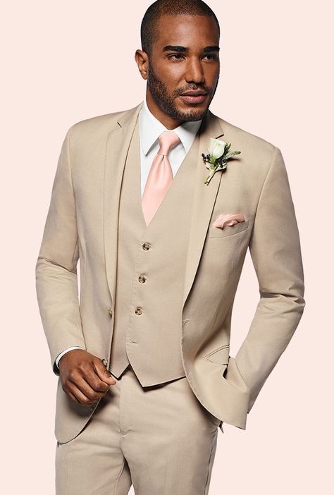 Tan Groomsmen Suits, Beige Suits Wedding, Tan Suit Wedding, Tan Groomsmen, Men Fashion Suit, Wedding Flow, Suits Ideas, Summer Wedding Suits, Grooms Men