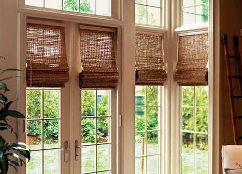 15 Brilliant French Door Window Treatments French Door Coverings, Patio Door Window Treatments, French Door Window Treatments, French Door Windows, Door Shades, Sliding Door Window Treatments, Window Treatments Ideas, Door Window Treatments, Blinds And Shades