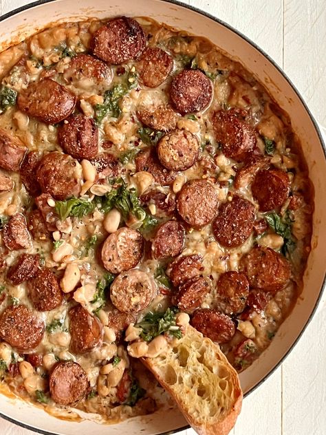 Aidells Chicken Sausage, Aidells Sausage, Bean Sausage, Cannellini Beans Recipes, Chicken Sausage Recipes, Sausage Kale, Kielbasa Recipes, Italian Chicken Sausage, Kielbasa Sausage