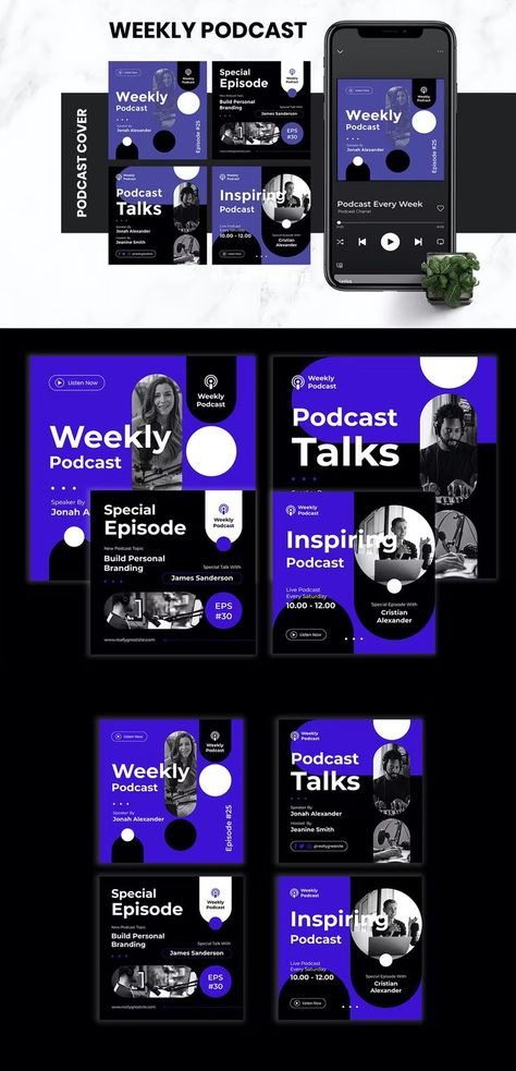 Podcast Cover Design Inspiration, Podcast Promotion Design, Podcast Poster Ideas, Podcasts Template, Podcast Social Media Post, Podcast Social Media Design, Podcast Design Graphics, Podcast Animation, Podcast Graphic Design