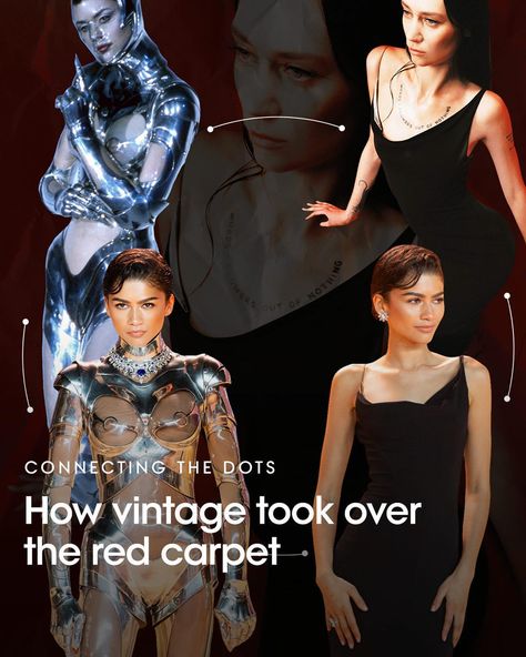 From #Zendaya on the Dune: Part Two red carpet in a Autumn/Winter 1995 Thierry #Mugler robot suit, #MileyCyrus in archival #BobMackie and #OliviaRodrigo in vintage #Versace at the Grammys to the influx this past weekend at the @VanityFair #Oscars After Party where #JenniferLawrence donned a vintage #Givenchy look by John Galliano and #CardiB wore an Atelier #Versace SS03 couture frock from Tab Vintage - designer deep cuts have become the most coveted celebrity flex this awards season. In his ... Mugler Robot, Dune Part Two, Robot Suit, Oscars After Party, The Grammys, Vintage Givenchy, Vintage Versace, Atelier Versace, Bob Mackie