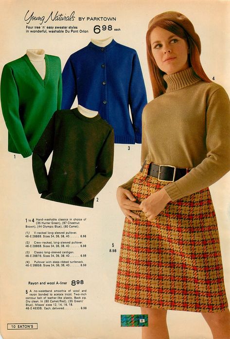 60s Winter Fashion, Moda 80s, Turtleneck Outfit, Outfits 70s, 60s And 70s Fashion, Sixties Fashion, 1960s Fashion, 60s Fashion, 50s Fashion