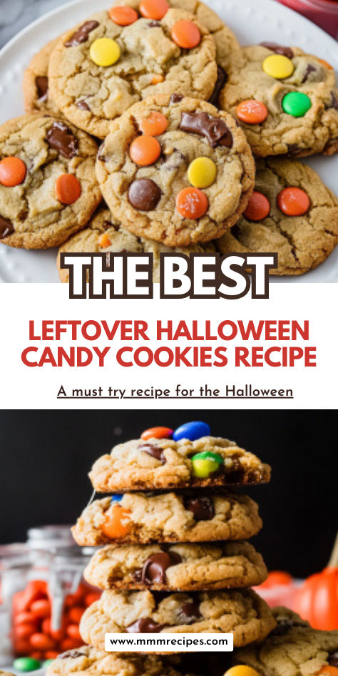 Got leftover Halloween candy? Turn them into deliciously gooey, chunky cookies! This fun recipe is perfect for transforming that extra stash into a new family favorite. From chocolate bars to candy corn, these cookies mix it all in for an explosion of flavors in each bite! Follow this easy recipe, and watch how fast they disappear! 🍬🍫 Save this pin and make the most of your candy haul! 🎃🍪 Halloween Candy Cookies Brown Butter, Browned Butter Halloween Candy Cookies, Brown Butter Halloween Candy Cookies, Cookies With Halloween Candy, Halloween Candy Desserts Leftover, Leftover Candy Cookies, Halloween Candy Cookies Leftover, Candy Filled Cookies, Halloween Candy Recipes Leftover