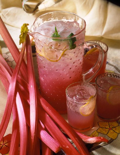 pink-rhubarb-punch-36841 Rhubarb Punch, Rhubarb Juice, Brazilian Lemonade, Rhubarb Recipes, Mothers Day Brunch, Punch Recipes, Easter Dinner, Pink Lemonade, Non Alcoholic Drinks