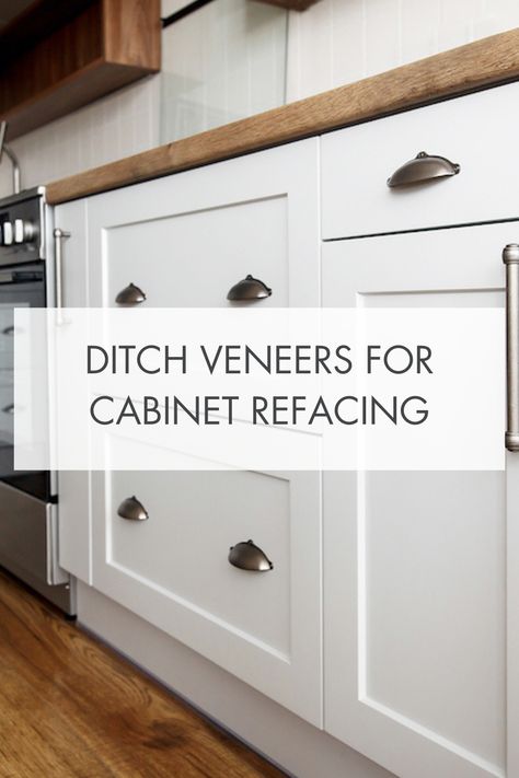 Ditch Veneers for Cabinet Refacing Cabinet Refacing Before And After, Wood Floor Refinishing, Wood Refinishing, Floor Refinishing, Cabinet Refinishing, Cabinet Painting, Refacing Kitchen Cabinets, Cabinet Refacing, Refinishing Floors