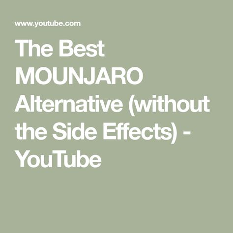 The Best MOUNJARO Alternative (without the Side Effects) - YouTube How To Make Natural Mounjaro, Natural Mounjaro, Dr Berg, Easy Keto, Intermittent Fasting, Health Remedies, Side Effects, Benefits, The Creator