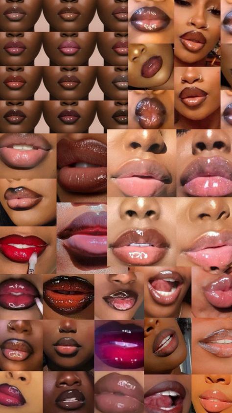 Full Lips Makeup, Dark Skin Makeup Tutorial, Glossy Lips Makeup, Lip Combos, Classy Makeup, Soft Makeup Looks, Simple Makeup Tips, Makeup For Black Skin, Lip Makeup Tutorial