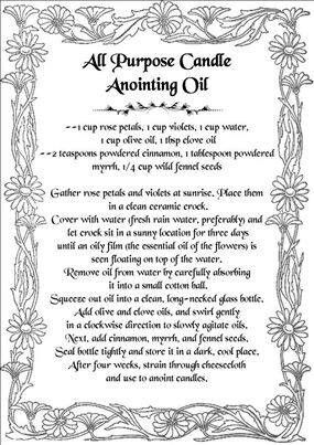 All purpose candle anointing oil Candle Anointing, Witchcraft Candle Magic, Candle Magik, Magick Oil, Candle Meaning, Lunar Witch, Wild Women Sisterhood, Witchcraft Candles, Easy Spells