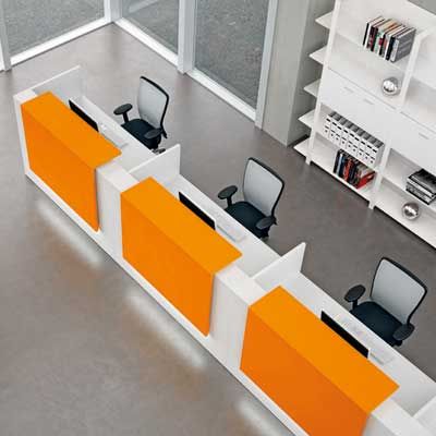 Reception Desks - Contemporary and Modern Office Furniture Contemporary Office Reception, Modern Reception Desk Design, Modern Office Reception, Reception Desk Office Furniture, Studio In Casa, Bank Interior Design, Modern Office Furniture Design, Cubicle Design, Contemporary Office Furniture